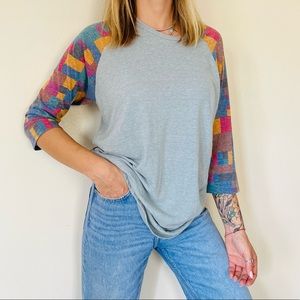 New Lularoe Randy grey abstract geometric print long sleeve shirt top